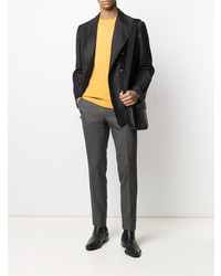 Мужской темно-серый двубортный пиджак в вертикальную полоску от Gabriele Pasini
