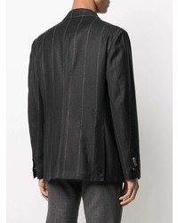Мужской темно-серый двубортный пиджак в вертикальную полоску от Gabriele Pasini