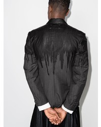Мужской темно-серый двубортный пиджак в вертикальную полоску от Maison Margiela