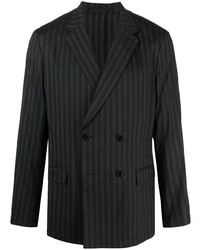 Мужской темно-серый двубортный пиджак в вертикальную полоску от Theory