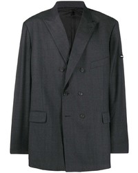 Мужской темно-серый двубортный пиджак в клетку от Balenciaga