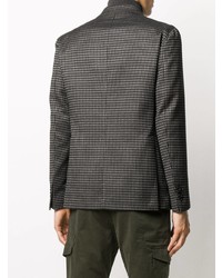 Мужской темно-серый двубортный пиджак в клетку от Tagliatore