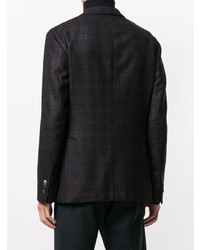 Мужской темно-серый двубортный пиджак в клетку от Boglioli