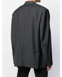 Мужской темно-серый двубортный пиджак в клетку от Balenciaga