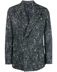 Мужской темно-серый двубортный пиджак в клетку от Dolce & Gabbana
