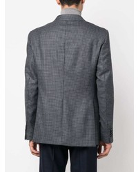 Мужской темно-серый двубортный пиджак в клетку от PT TORINO