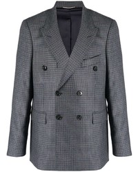 Мужской темно-серый двубортный пиджак в клетку от PT TORINO