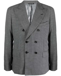Мужской темно-серый двубортный пиджак в клетку от Reveres 1949
