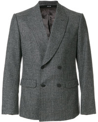 Мужской темно-серый двубортный пиджак от Alexander McQueen