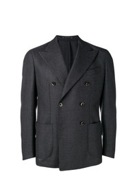 Мужской темно-серый двубортный пиджак от Bagnoli Sartoria Napoli