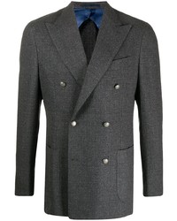 Мужской темно-серый двубортный пиджак от Barba
