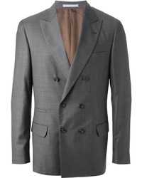 Мужской темно-серый двубортный пиджак от Brunello Cucinelli