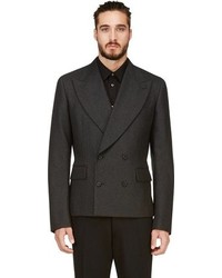 Мужской темно-серый двубортный пиджак от Comme des Garcons