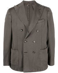 Мужской темно-серый двубортный пиджак от Dell'oglio