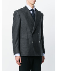 Мужской темно-серый двубортный пиджак от Corneliani