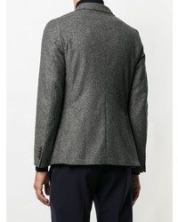 Мужской темно-серый двубортный пиджак от Manuel Ritz