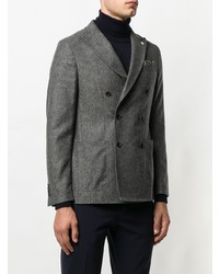 Мужской темно-серый двубортный пиджак от Manuel Ritz