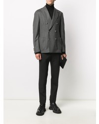 Мужской темно-серый двубортный пиджак от Lardini