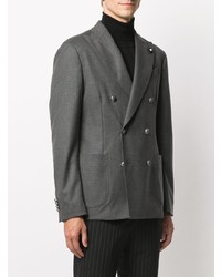 Мужской темно-серый двубортный пиджак от Lardini