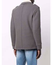 Мужской темно-серый двубортный пиджак от Herno