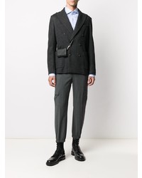 Мужской темно-серый двубортный пиджак от Circolo 1901