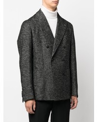 Мужской темно-серый двубортный пиджак от Tagliatore