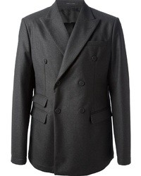 Мужской темно-серый двубортный пиджак от Emporio Armani