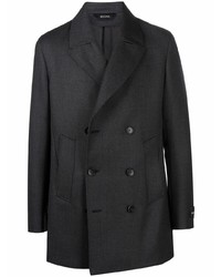 Мужской темно-серый двубортный пиджак от Ermenegildo Zegna