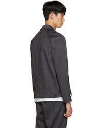Мужской темно-серый двубортный пиджак от Sunnei