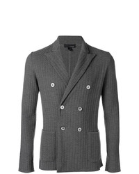 Мужской темно-серый двубортный пиджак от Lardini