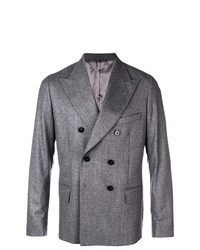 Мужской темно-серый двубортный пиджак от Leqarant