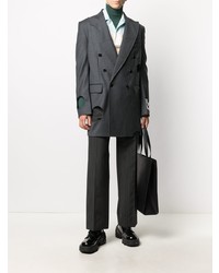 Мужской темно-серый двубортный пиджак от Off-White