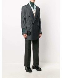 Мужской темно-серый двубортный пиджак от Off-White