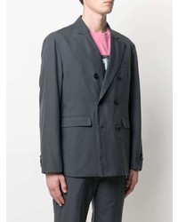 Мужской темно-серый двубортный пиджак от Stussy