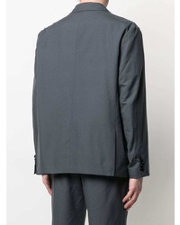 Мужской темно-серый двубортный пиджак от Stussy