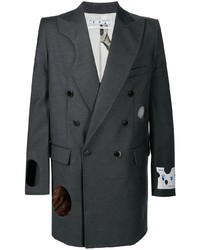 Мужской темно-серый двубортный пиджак от Off-White