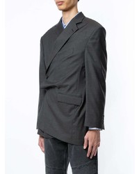 Мужской темно-серый двубортный пиджак от Martine Rose