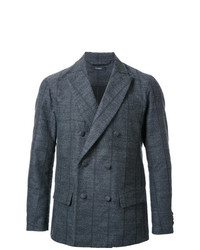 Мужской темно-серый двубортный пиджак от Taakk
