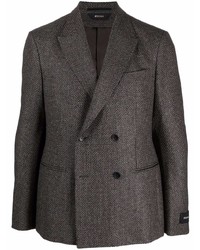 Мужской темно-серый двубортный пиджак от Z Zegna