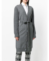 Темно-серый длинный кардиган от Thom Browne