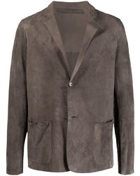 Мужской темно-серый замшевый пиджак от Salvatore Santoro