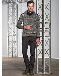 Мужской темно-серый кардиган от DOUBLE BLACK