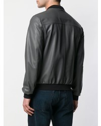 Мужской темно-серый кожаный бомбер от Drome