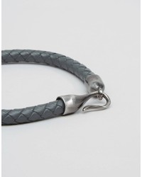 Мужской темно-серый кожаный браслет от Simon Carter