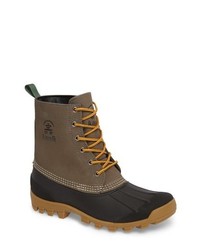 Темно-серый кожаный зимние ботинки