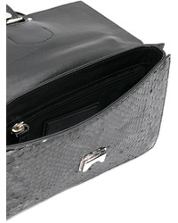 Темно-серый кожаный клатч от Orciani