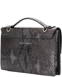 Темно-серый кожаный клатч от Orciani
