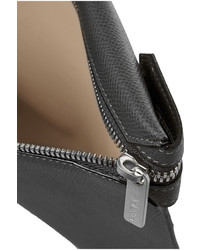 Темно-серый кожаный клатч от Valextra