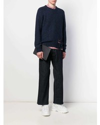 Мужской темно-серый кожаный мужской клатч от Maison Margiela