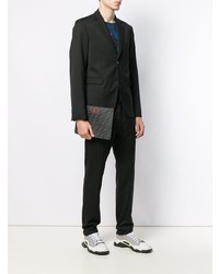 Мужской темно-серый кожаный мужской клатч от Fendi